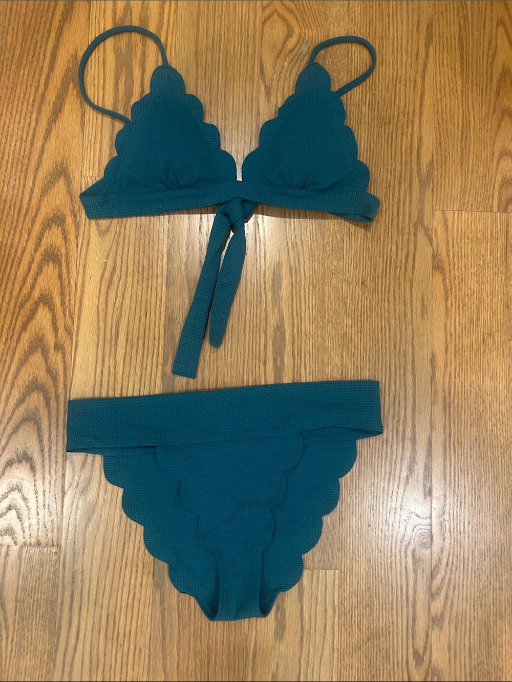 Marysia Scalloped Bikini Set - Teal, Medium